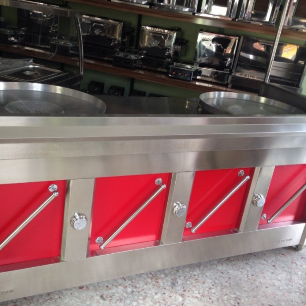 2 Tepsili Davlumbazlı Servis Bantlı Tantuni Tezgahı resimi