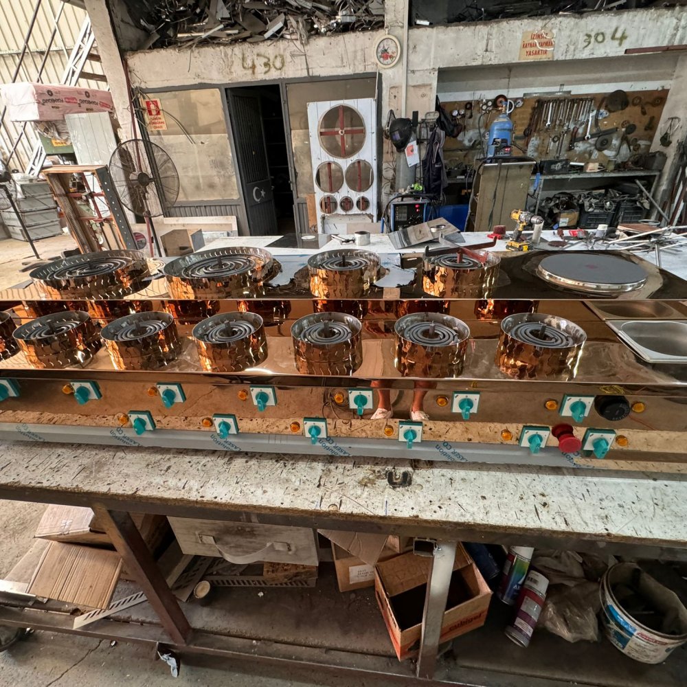 Bronz Elektirikli Künefe Pişirim Ocağı resimi