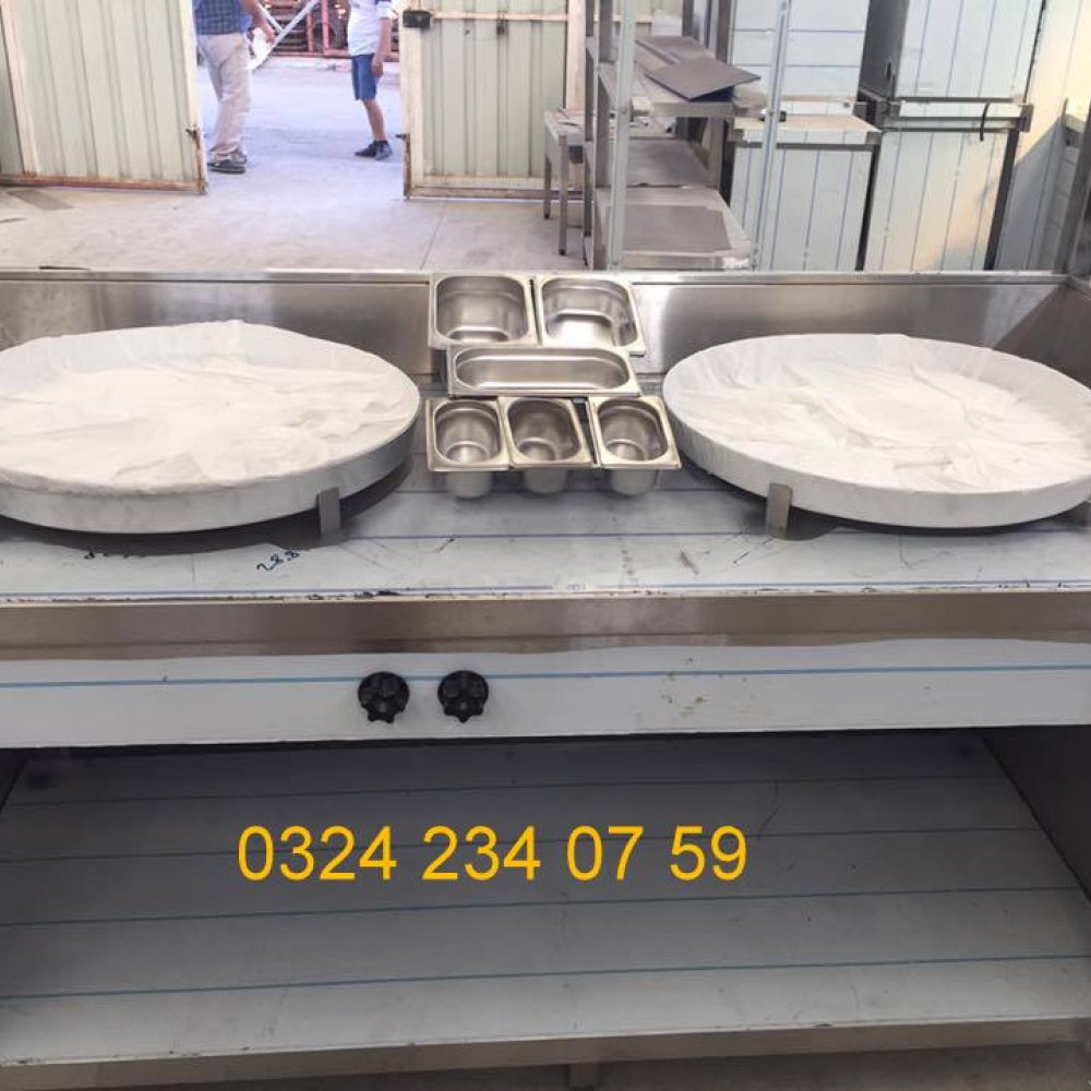 Çift Tepsili Doğalgazlı CE Belgeli Tantuni Tezgahı resimi