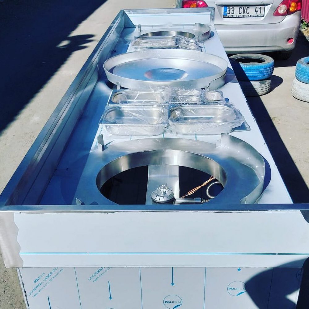 Tantuni Pişirim Tezgahı 3 Tepsili CE Begeli Takım resimi