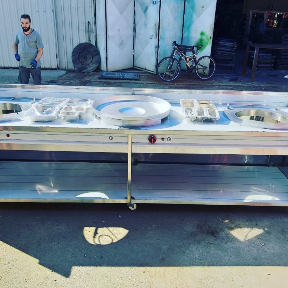 Tantuni Pişirim Tezgahı 3 Tepsili CE Begeli Takım resimi