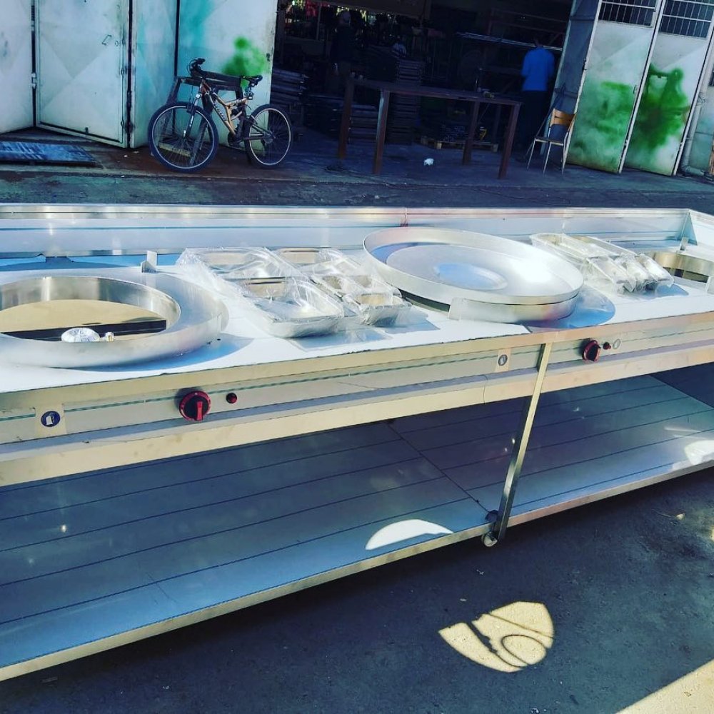 Tantuni Pişirim Tezgahı 3 Tepsili CE Begeli Takım resimi