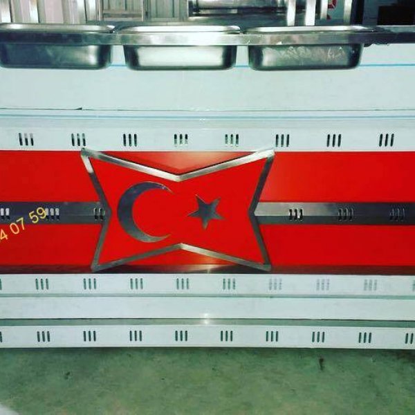 Özel Üretim Türkiye Bayraklı Tantuni Tezgahı